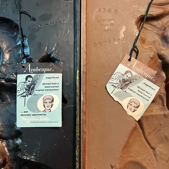 1970s Deadstock Burwood Products Co Arabesque Elves Mushroom Snail Wall Plaques - Picture 5 of 6